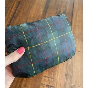 Vintage Liz Sport Liz Claiborne Tote Bag Large Plaid Foldable Zip Pouch